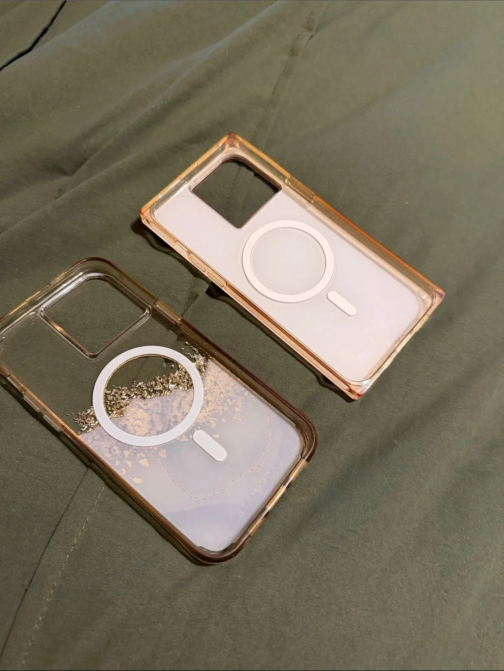 case-mate Hot Pink & Gold Glitter Clear Phone Case Duo